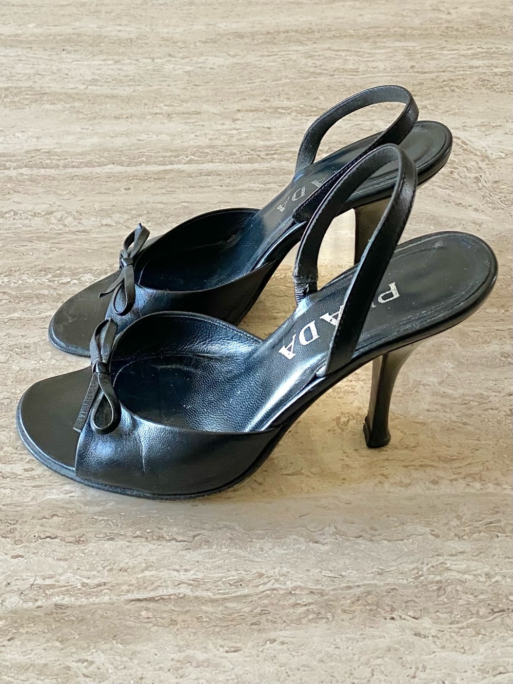 Vintage Prada Bow Slingback Sandal Heels - Picture 4 of 9
